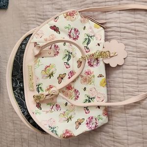 Betsey Johnson purse, Spring floral with butterflies